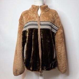 NWT Ugg Marlene Sherpa Jacket Heritage Braid